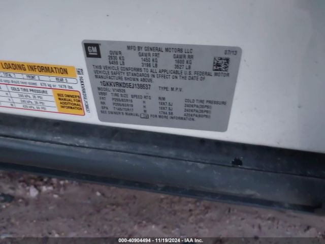 1GKKVRKD5EJ138637 GMC Acadia Slt-1