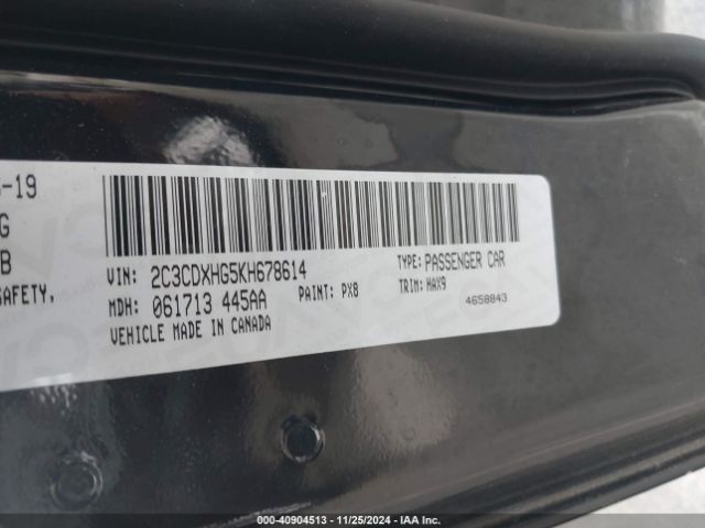 2C3CDXHG5KH678614 Dodge Charger Gt Rwd