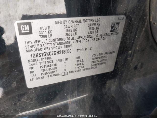 1GKS1GKC7GR218050 GMC Yukon Xl Slt