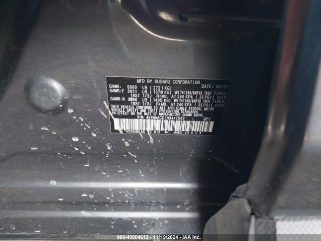 4S4WMACD1N3447599 Subaru Ascent Premium