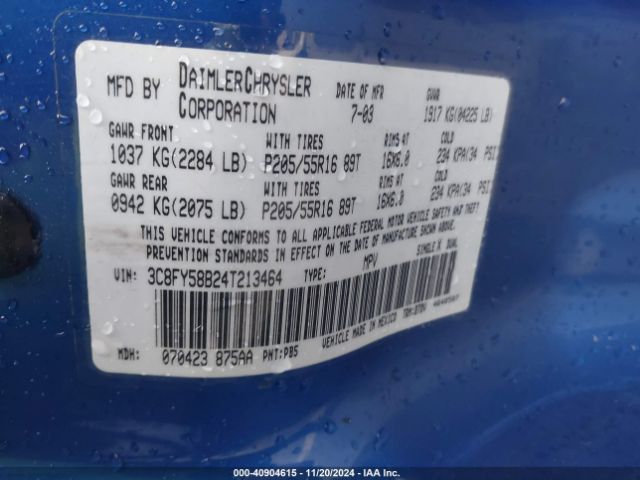 2004 CHRYSLER PT CRUISER 3C8FY58B24T213464 Photo 8