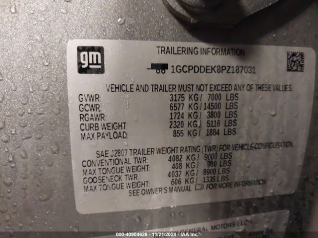 1GCPDDEK8PZ187031 Chevrolet Silverado 1500 4wd  Standard Bed Lt