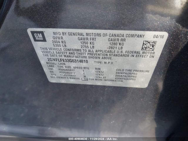 2GNFLFE33G6314810 Chevrolet EQUINOX LT