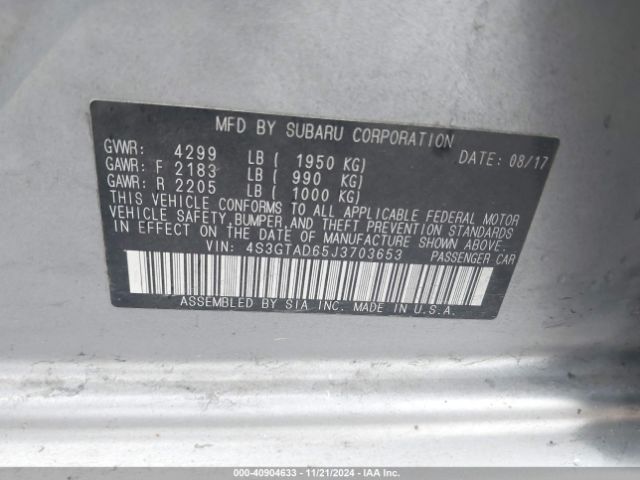 4S3GTAD65J3703653 Subaru Impreza 2.0i Premium