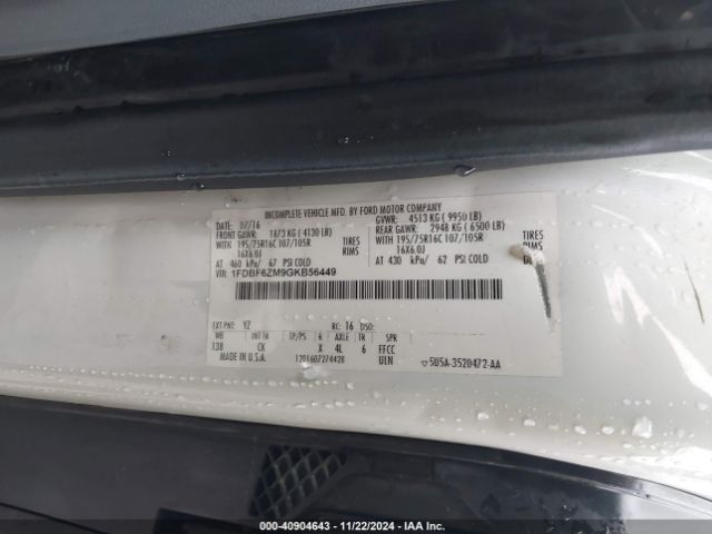 1FDBF6ZM9GKB56449 Ford Transit-350 Cab