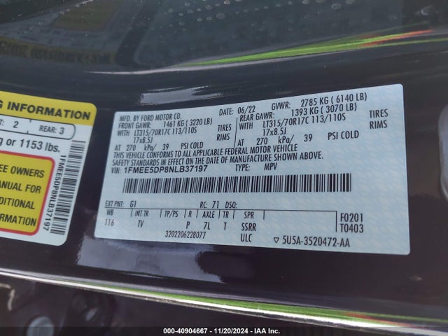Ford Bronco Wildtrak 2022 1FMEE5DP8NLB37197 Image 9