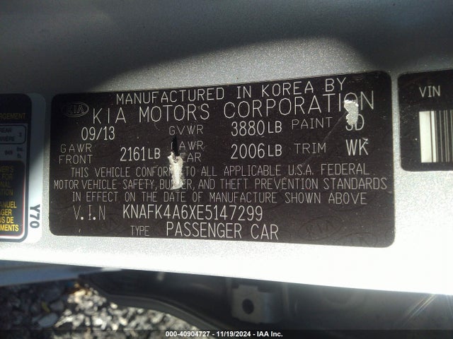 KIA FORTE LX 2014 KNAFK4A6XE5147299 Image 9