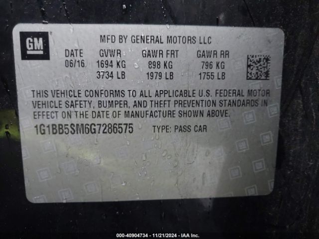 1G1BB5SM6G7286575 Chevrolet Cruze Ls Manual