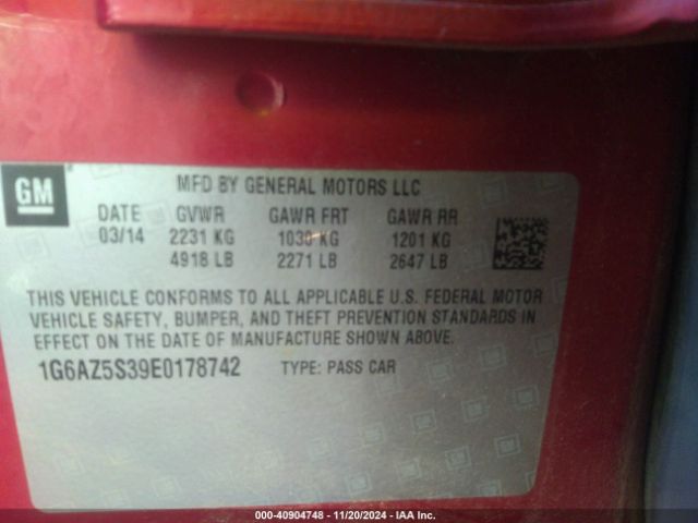 1G6AZ5S39E0178742 Cadillac Cts Premium