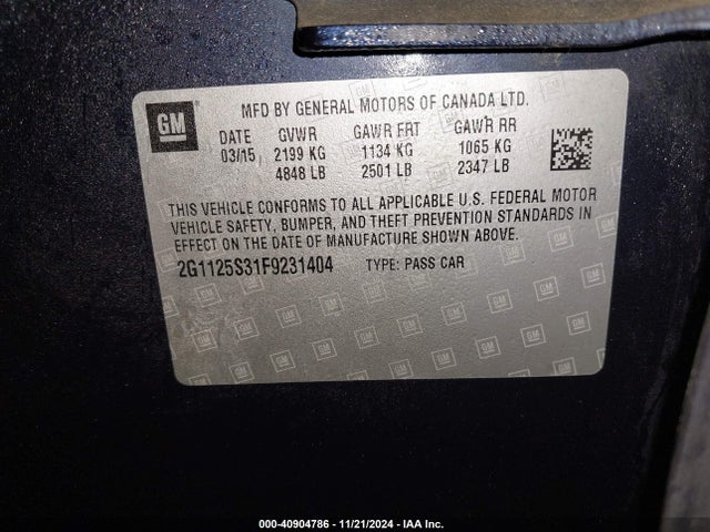 Chevrolet Impala 2lt 2015 2G1125S31F9231404 Image 9