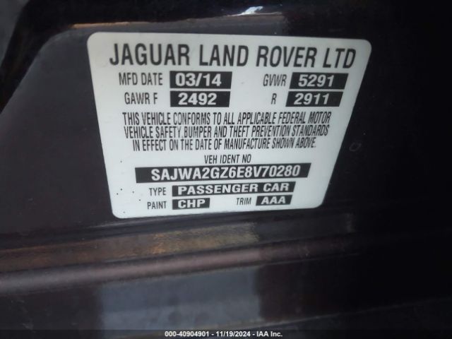 SAJWA2GZ6E8V70280 Jaguar Xj Xjl Portfolio