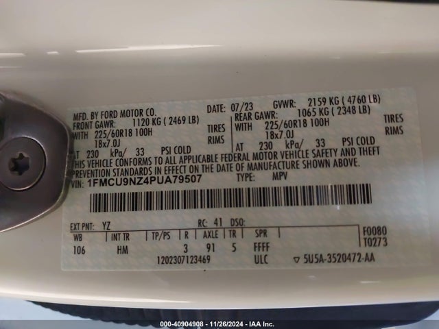 Ford Escape St-line Select 2023 1FMCU9NZ4PUA79507 Image 9