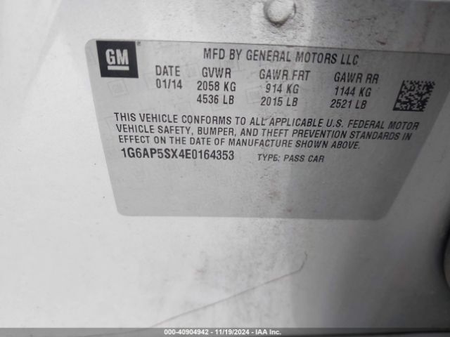 1G6AP5SX4E0164353 Cadillac Cts Standard