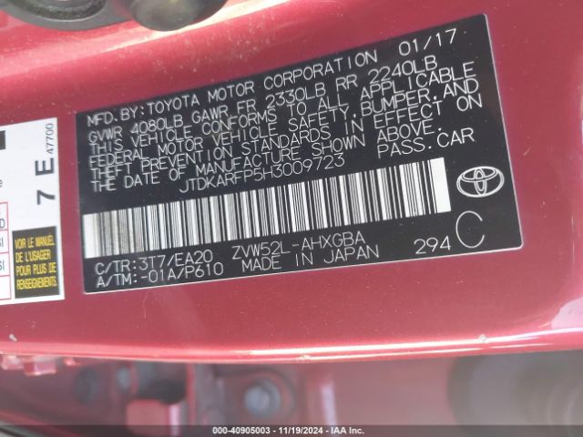JTDKARFP5H3009723 Toyota Prius Prime Premium
