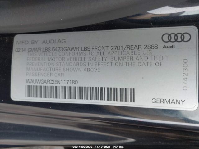 WAUWGAFC2EN117180 Audi A7 3.0t Premium Plus