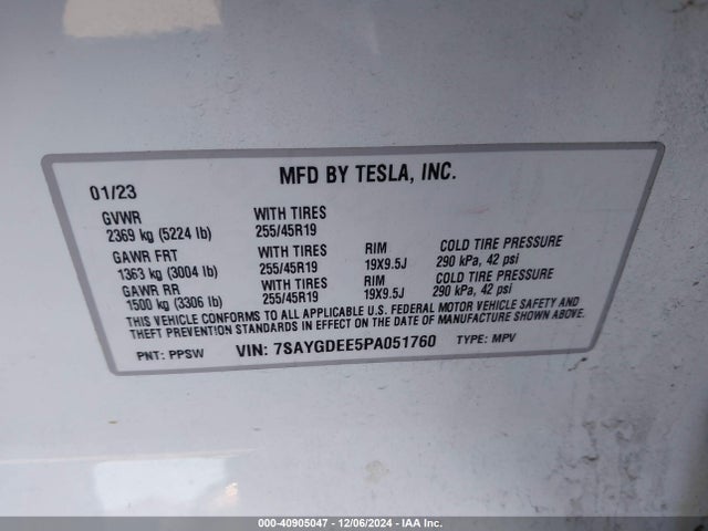 2023 TESLA MODEL Y 7SAYGDEE5PA051760 Photo 8