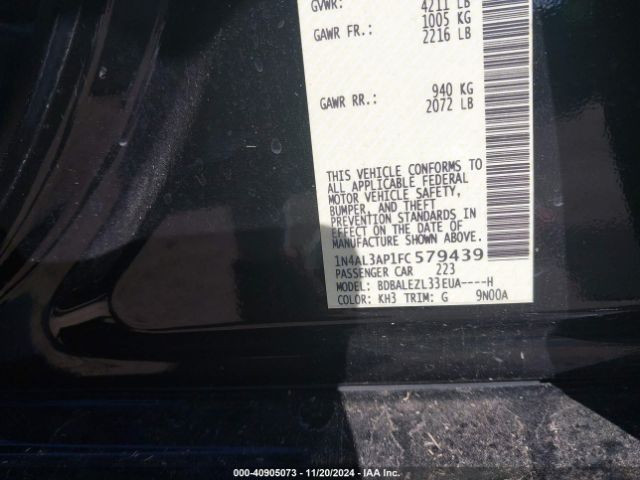 1N4AL3AP1FC579439 Nissan Altima 2.5 S