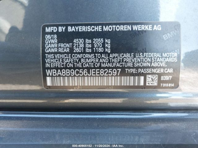 WBA8B9C56JEE82597 BMW 330I