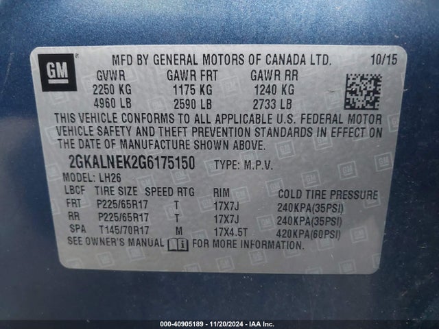 2GKALNEK2G6175150 GMC Terrain Sle-2