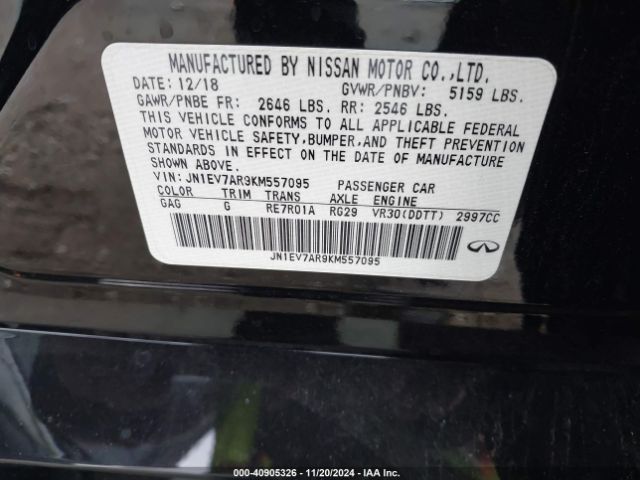JN1EV7AR9KM557095 Infiniti Q50 3.0t Sport