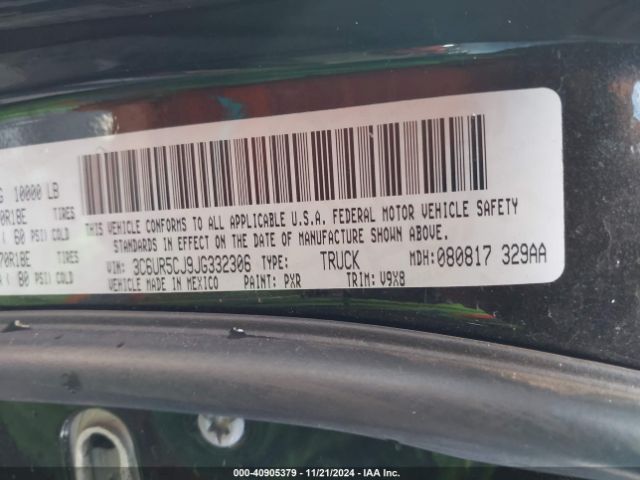 3C6UR5CJ9JG332306 RAM 2500 Tradesman  4x4 6'4 Box