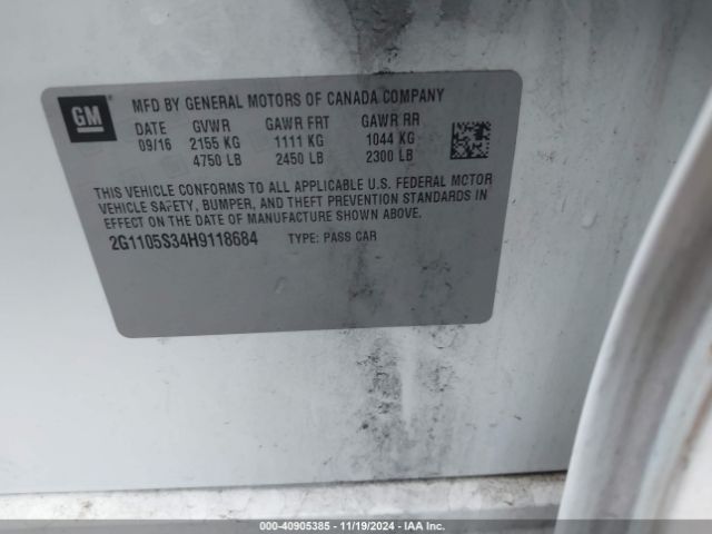 2G1105S34H9118684 Chevrolet IMPALA 1LT