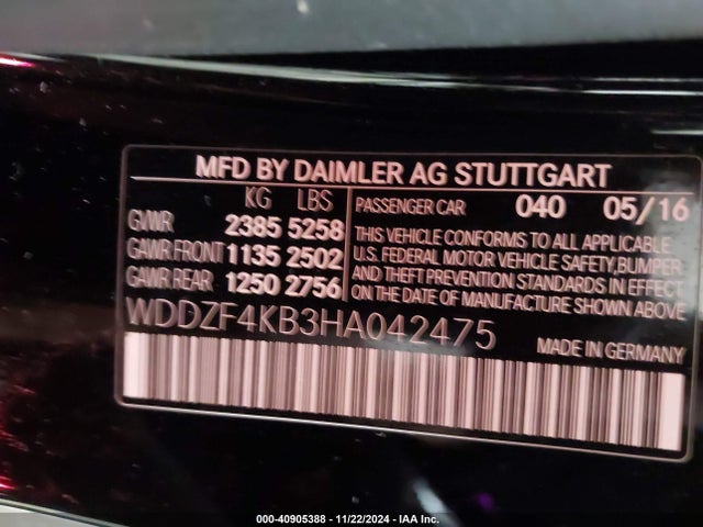 WDDZF4KB3HA042475 Mercedes-Benz E 300 4matic