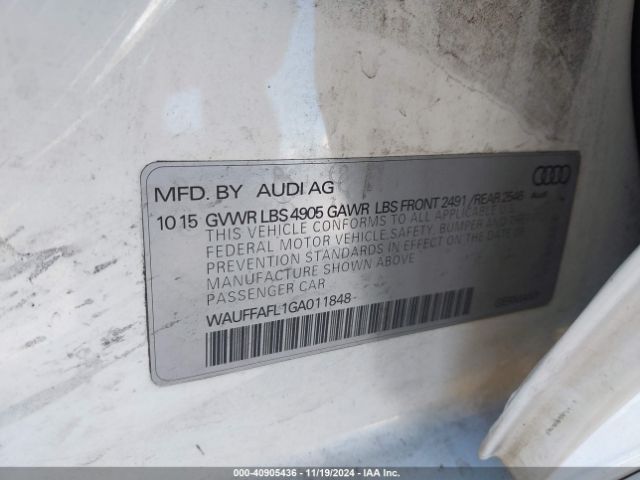 WAUFFAFL1GA011848 Audi A4 2.0t Premium