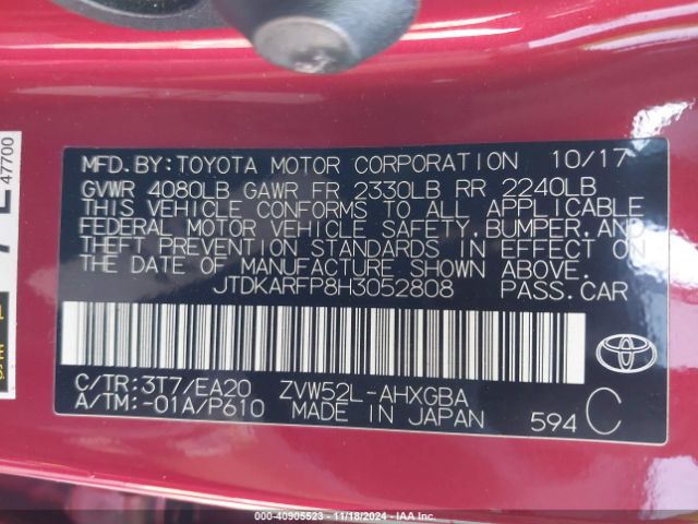 JTDKARFP8H3052808 Toyota Prius Prime Premium