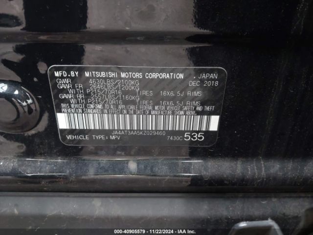 2019 MITSUBISHI ECLIPSE CROSS JA4AT3AA5KZ029460 Photo 8