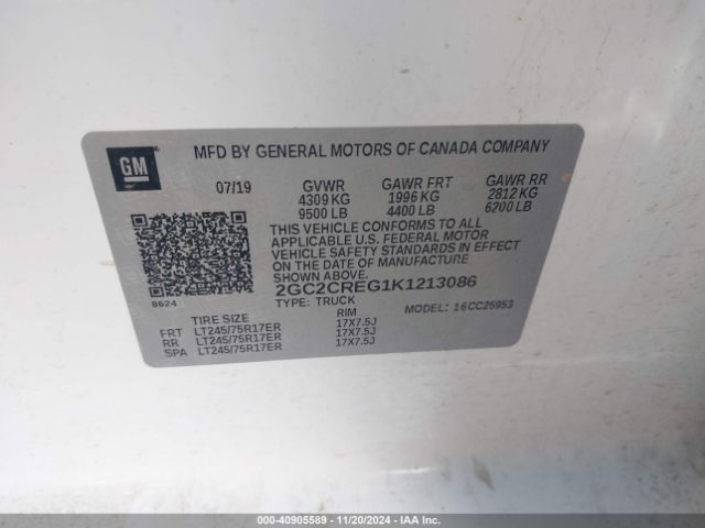 2GC2CREG1K1213086 Chevrolet Silverado 2500hd Wt