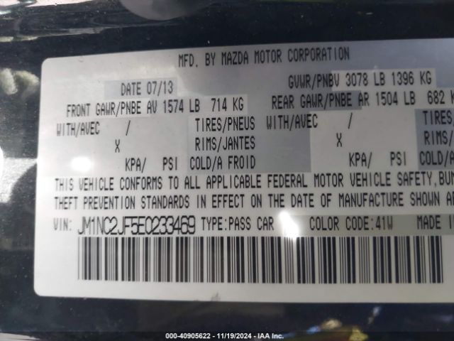 JM1NC2JF5E0233469 Mazda Mx-5 Miata Sport
