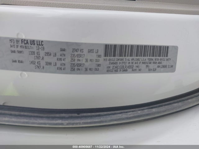 2C4RC1EG9LR145932 Chrysler Pacifica Touring L Plus