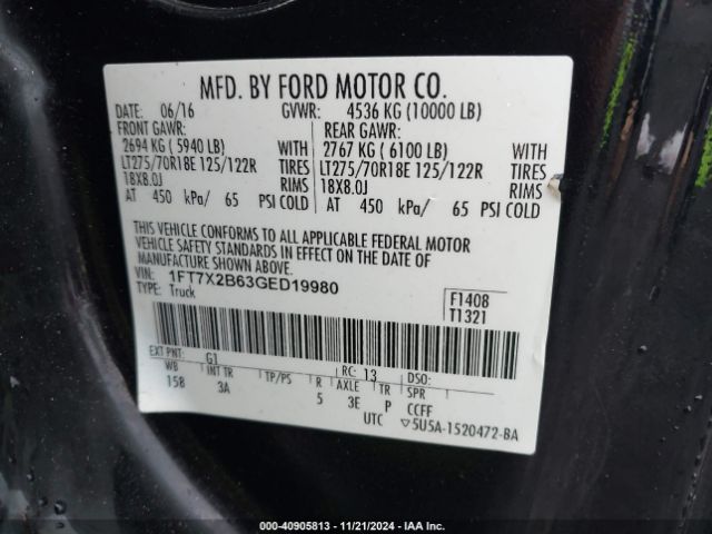 1FT7X2B63GED19980 Ford F-250 Xlt