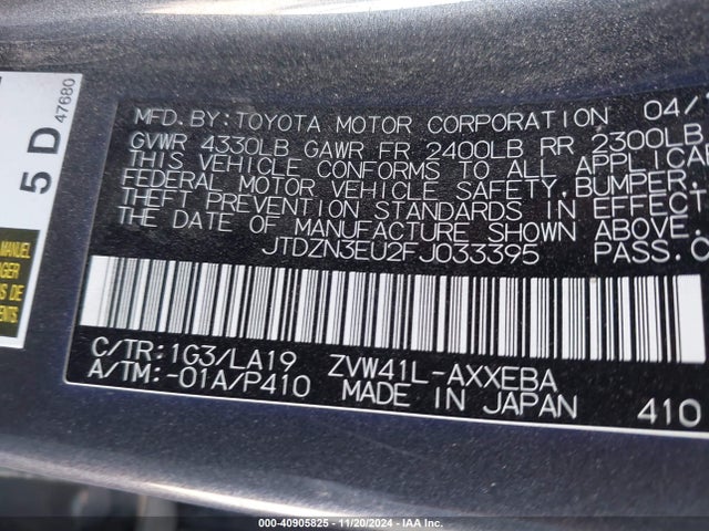 Toyota Prius V Four 2015 JTDZN3EU2FJ033395 Image 9