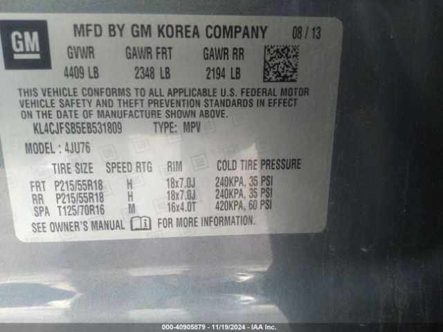 KL4CJFSB5EB531809 Buick Encore Convenience