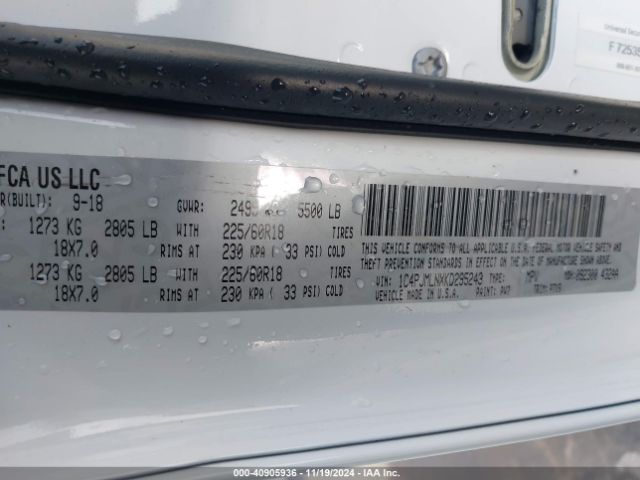 1C4PJMLNXKD295243 Jeep Cherokee Altitude 4x4