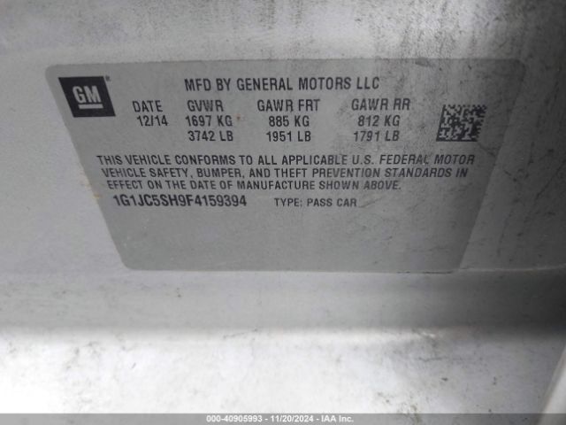 1G1JC5SH9F4159394 Chevrolet Sonic Lt Auto
