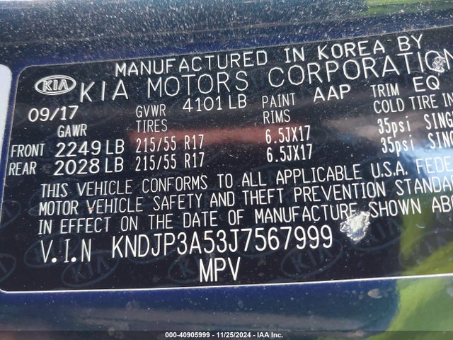 KNDJP3A53J7567999 KIA SOUL +