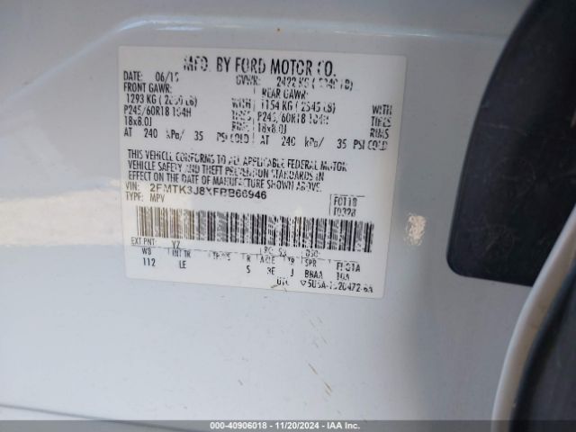 2015 FORD EDGE 2FMTK3J8XFBB66946 Photo 8