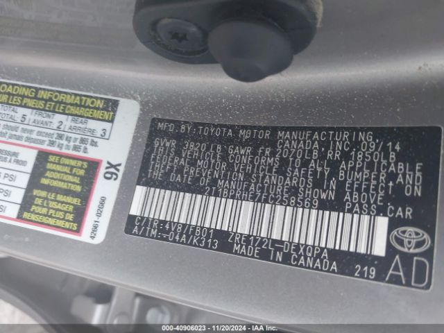 2T1BPRHE7FC258569 Toyota Corolla Le Eco