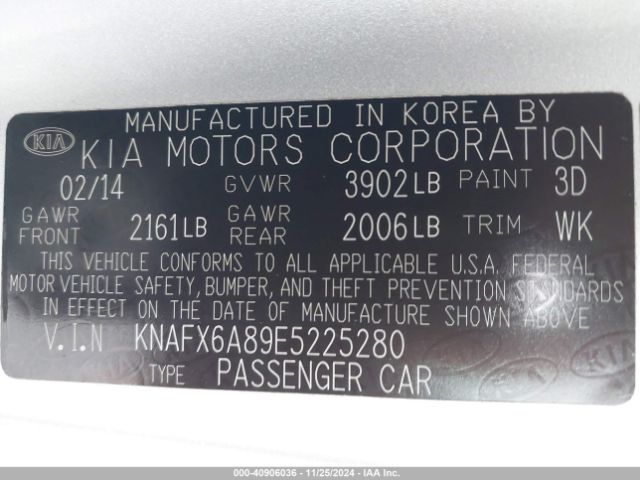 KNAFX6A89E5225280 KIA Forte Koup Ex