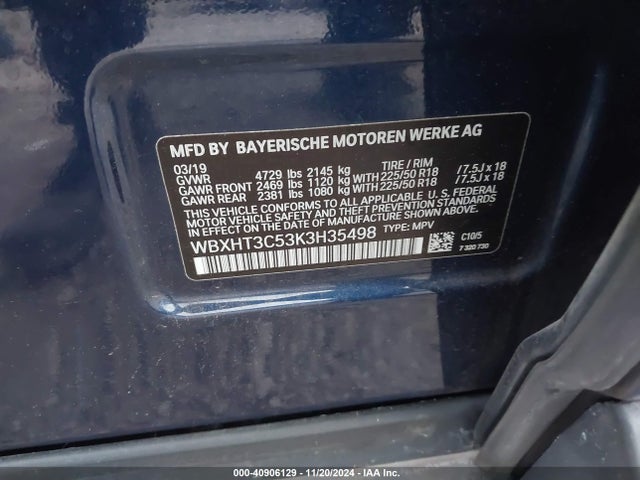BMW X1 Xdrive28i 2019 WBXHT3C53K3H35498 Image 9