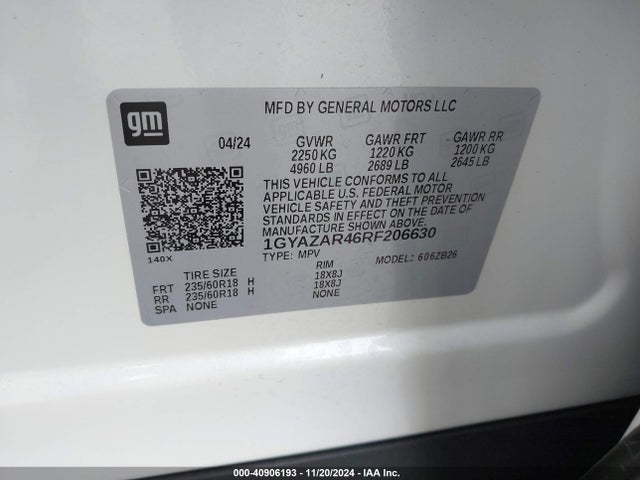 1GYAZAR46RF206630 Cadillac Xt4 Fwd Luxury