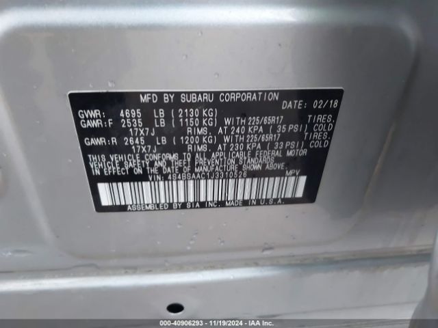4S4BSAAC1J3310526 Subaru Outback 2.5i