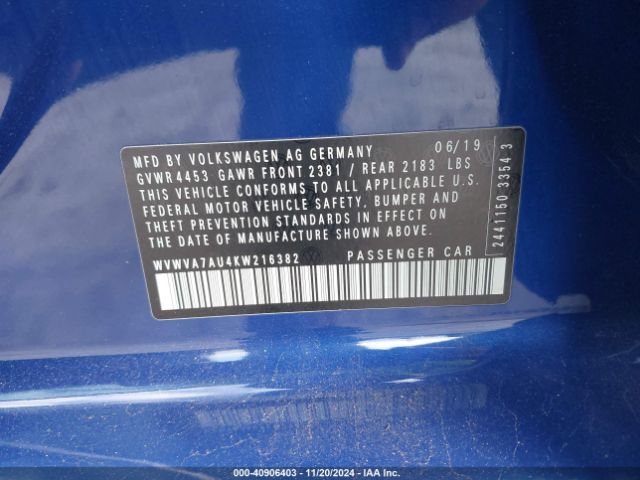 WVWVA7AU4KW216382 Volkswagen Golf R 2.0t W/dcc   Navigation