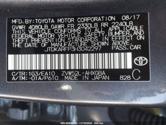 JTDKARFP3H3042297 Toyota Prius Prime Premium