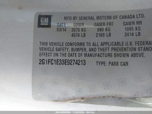 2G1FC1E33E9274213 Chevrolet Camaro 2lt