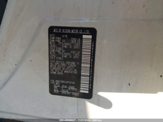 JN8AY2NEXJ9735180 Nissan Armada Platinum
