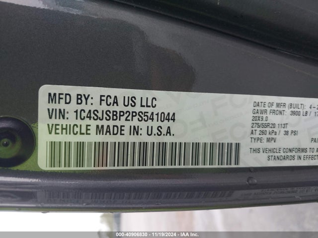 1C4SJSBP2PS541044 Jeep Wagoneer L Series Ii 4x4